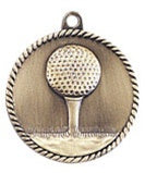 High Relief Medal - Golf Gold