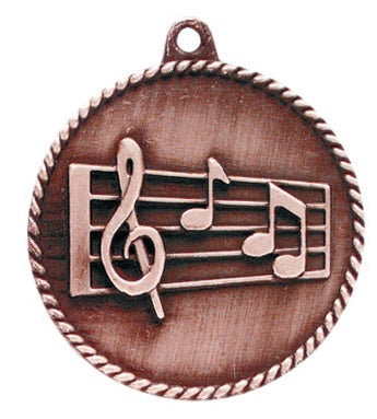 High Relief Medal - Music Bronze
