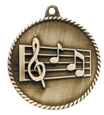 High Relief Medal - Music Gold