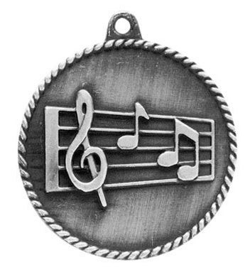 High Relief Medal - Music Silver