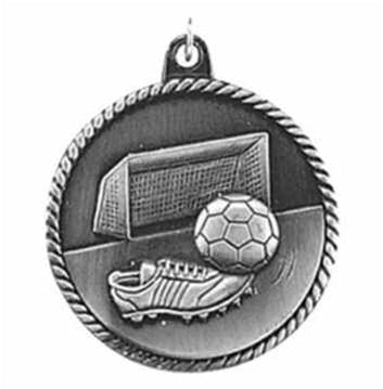 High Relief Medal - Soccer Silver