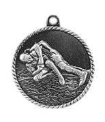 High Relief Medal - Wrestler Silver