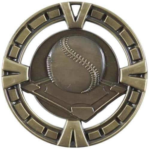 V-Line Medal - Gold Baseball