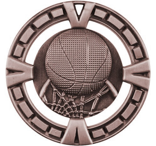 V-Line Medal - Bronze Basketball