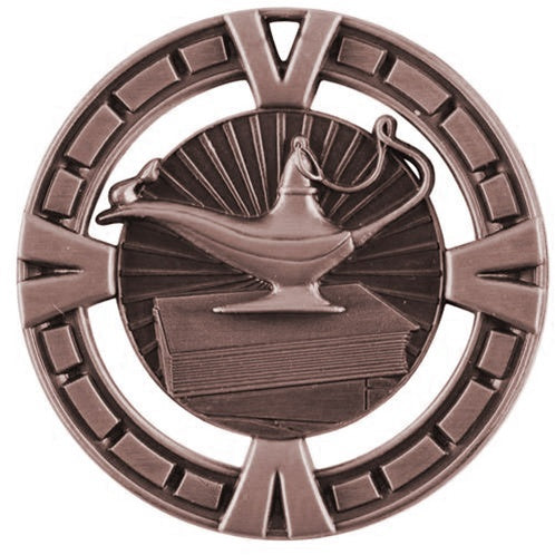 V-Line Medal - Bronze Lamp of Knowledge
