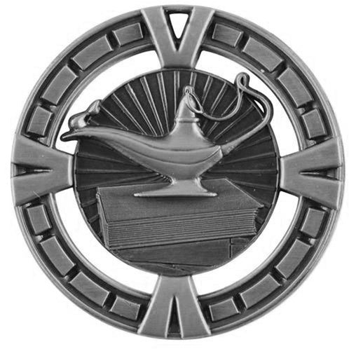V-Line Medal - Silver Lamp of Knowledge
