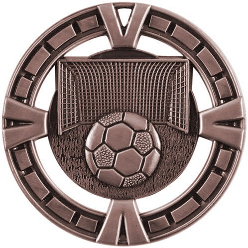 V-Line Medal - Bronze Soccer