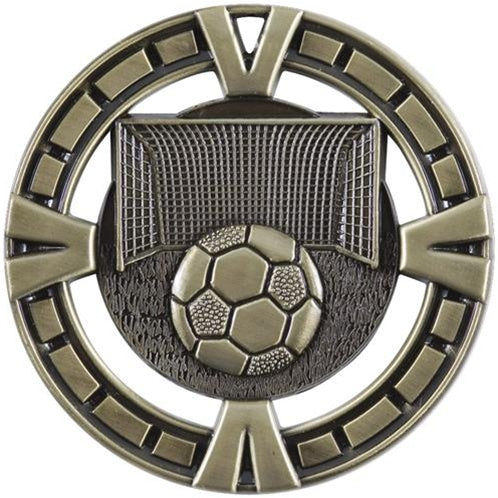 V-Line Medal - Gold Soccer