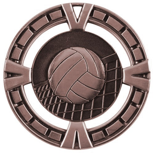 V-Line Medal - Bronze Volleyball