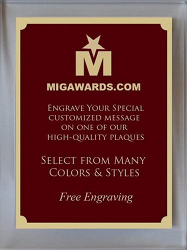 Acrylic Award Plaque Series - Clear 9x12