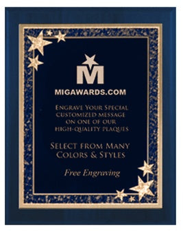 Starburst Brass Plate Series Blue/Blue 8x10