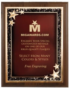 Starburst Brass Plate Series Red/Walnut 8x10