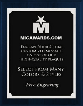 Colored Wood Finish Plaques - Blue 8x10