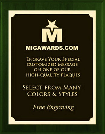 Colored Wood Finish Plaques - Green 9x12