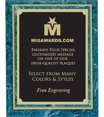 Designer Plaque Series Award - Teal & Gold 10x13