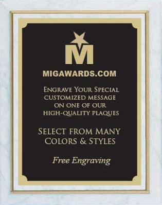 Designer Plaque Series Award - White & Gold 10x13