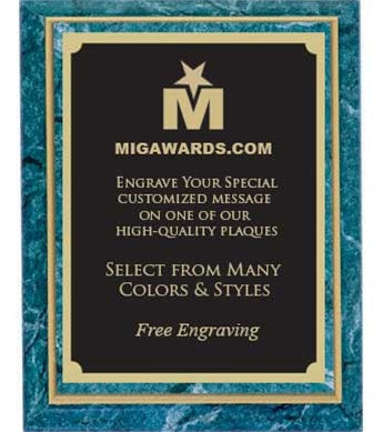 Designer Plaque Series Award - Teal & Gold 12x15