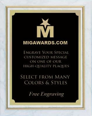 Designer Plaque Series Award - White & Gold 12x15