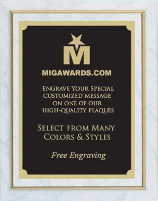 Designer Plaque Series Award - White & Gold 6x8