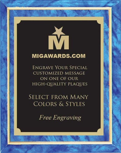 Designer Plaque Series Award - Blue & Gold 7x9