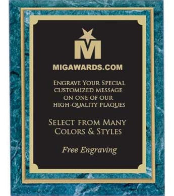 Designer Plaque Series Award - Teal & Gold 7x9