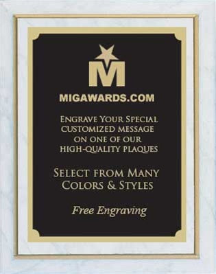 Designer Plaque Series Award - White & Gold 7x9