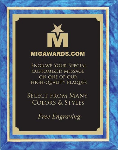 Designer Plaque Series Award - Blue & Gold 8x10
