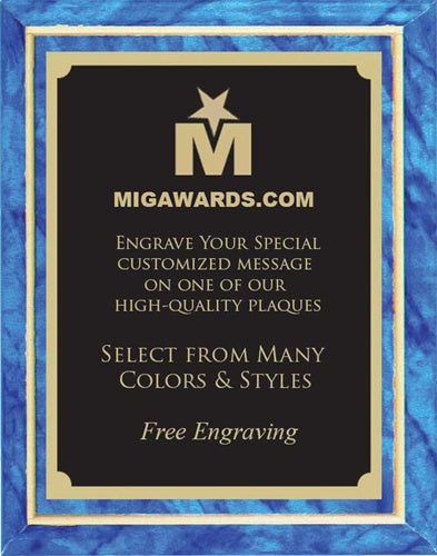 Designer Plaque Series Award - Blue & Gold 8x10