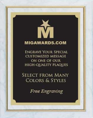 Designer Plaque Series Award - White & Gold 9x12