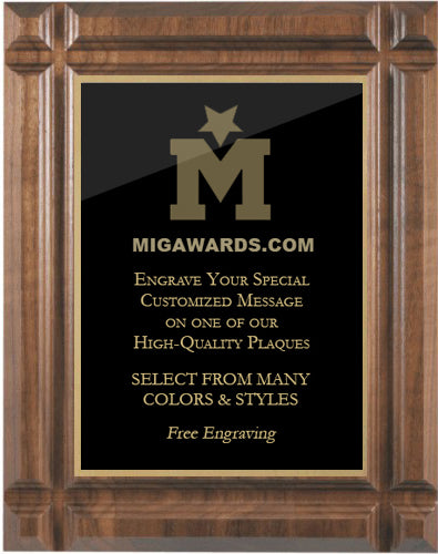 Grooved Face Walnut Plaque - Walnut 9x12