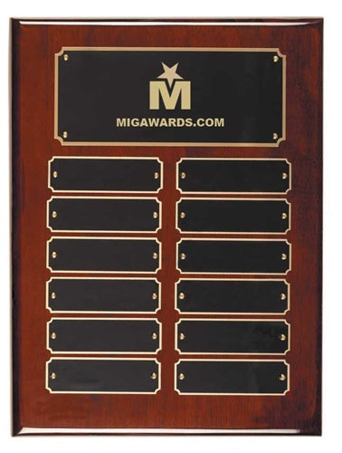 Rosewood Piano Finish 12-Count Perpetual Plaque