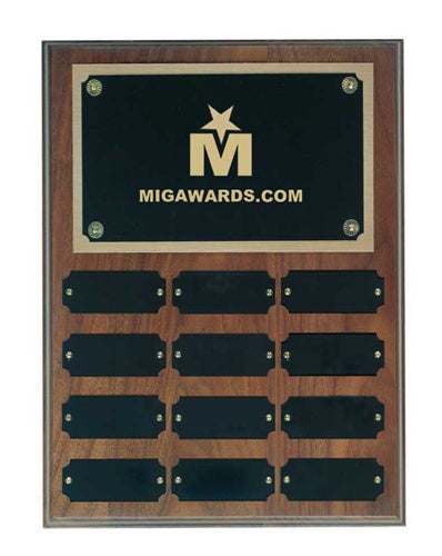 Walnut Piano Finish 12-Count Perpetual Plaque