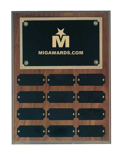 Walnut Piano Finish 24-Count Perpetual Plaque