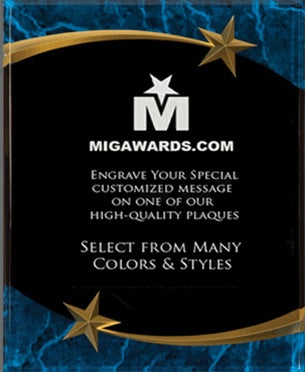 Shooting Star Acrylic Plaque - Blue Marble 9x11