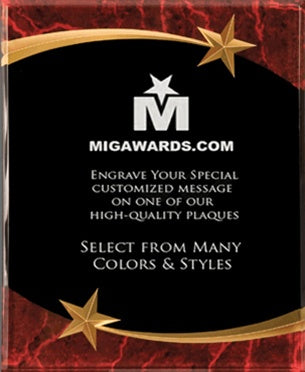 Shooting Star Acrylic Plaque - Red Marble 9x11