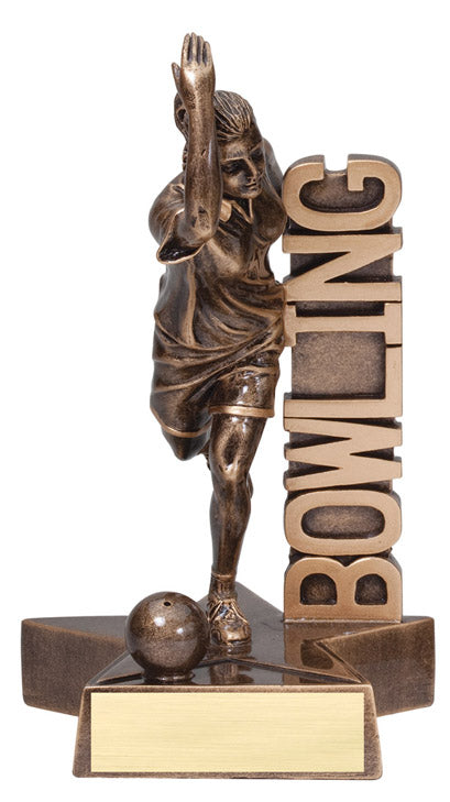 Female Bowling Trophy Figure - Billboard Resin Award