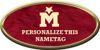 Oval name badge red
