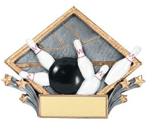 Diamond Color Plate - 6" Bowling Award