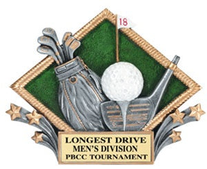 Diamond Color Plate - 6" Golf Award