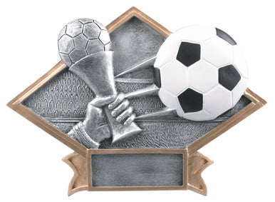 Soccer Trophy - Diamond Resin Plate Award