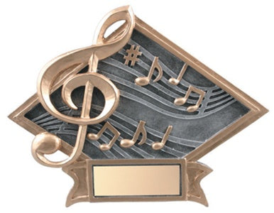 Diamond Silver Plate - 6" Music Award