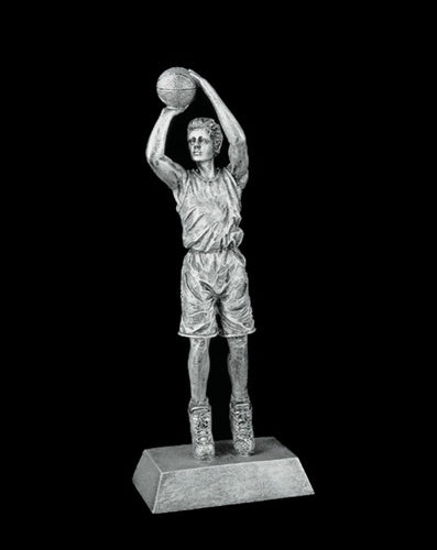 Resin Figures Trophy - Silver Basketball Male