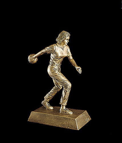 Resin Figures Trophy - Gold Bowling Female