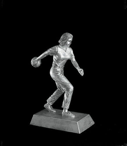 Resin Figures Trophy - Silver Bowling Female
