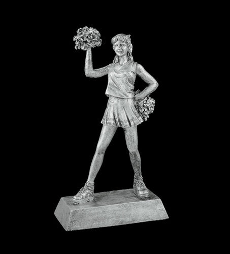 Resin Figures Trophy - Silver Cheerleading