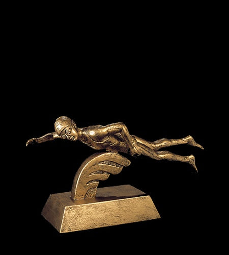 Resin Figures Trophy - Gold Swimming Female