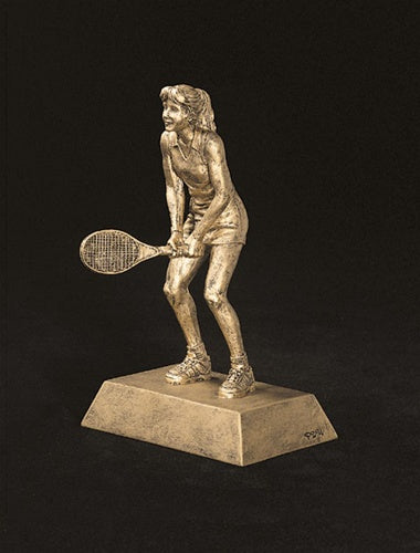Resin Figures Trophy - Gold Tennis Female