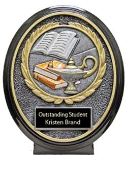 Premium Resin Oval - Lamp of Knowledge, Large