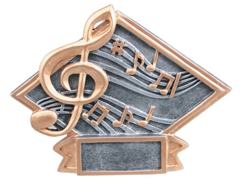 Diamond Resin Plate - Music Award, Small, Silver/Gold