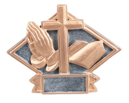 Diamond Resin Plate - Religious Award, Small, Silver/Gold